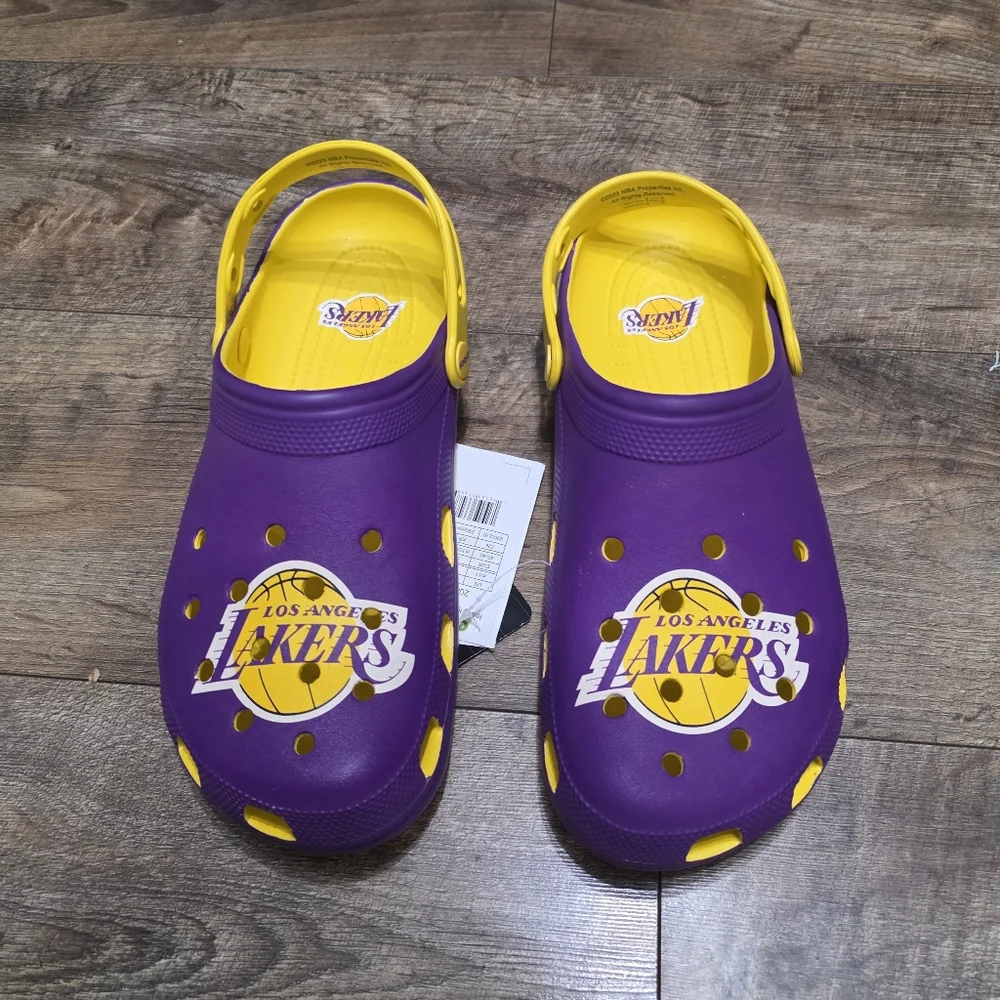 Crocs LA Lakers Sandals Men Size 11 - Picture 5 of 13